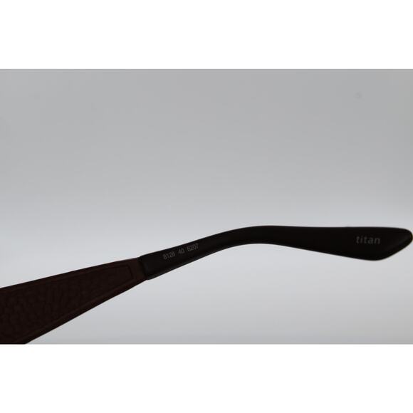 Silhouette 8128 Brown Leather Temple Sunglasses main image 4
